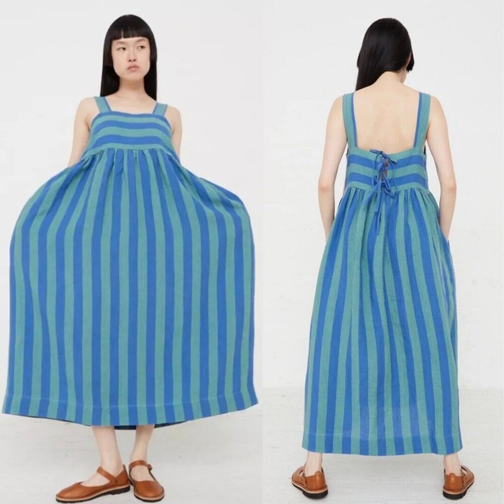 NWT Cawley Elba Striped Dress in Blue/Pea